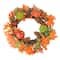 20" Autumn Harvest Decorative Artificial Fall Leaves, Pinecones, Pumpkins and Berries Wreath
